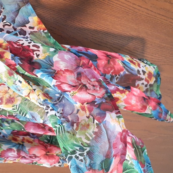 Khushbu womens free size sheer tunic or swim suit cover gorgeous print - Picture 4 of 6